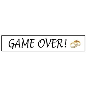 Πινακίδα αυτοκινήτου γάμου "Game Over" με βέρες (2 τεμ)