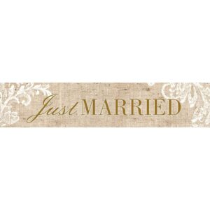 Πινακίδα αυτοκινήτου γάμου "Just Married" Vintage (2 τεμ)