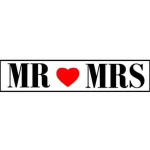 Πινακίδα αυτοκινήτου γάμου Mr & Mrs (2 σετ)