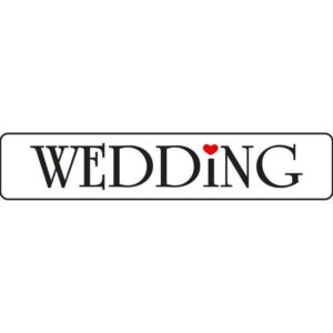 Πινακίδα αυτοκινήτου γάμου Wedding (2 τεμ)