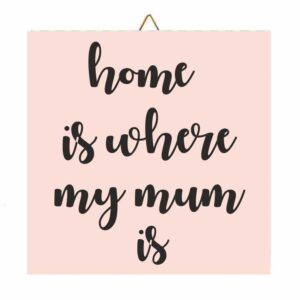 Ξύλινο καδράκι "Home Is"