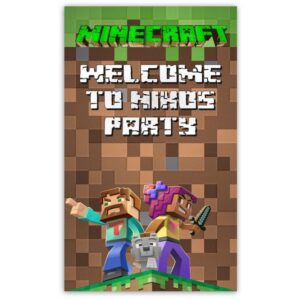 Αφίσα Πόρτας με μήνυμα Minecraft 1,30m