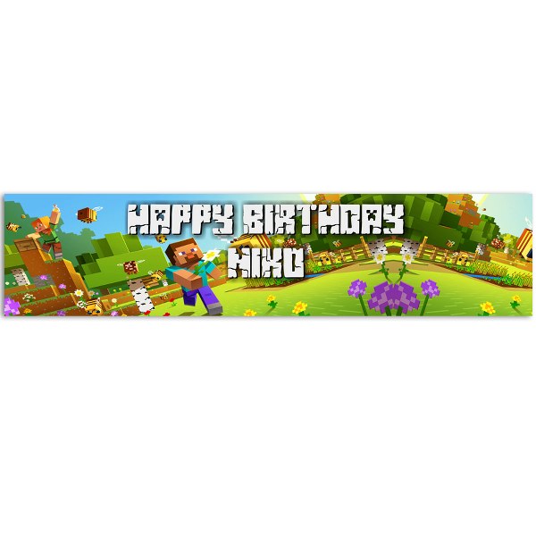Banner Minecraft με μήνυμα 1,30m