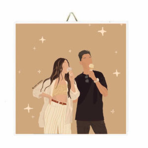 Ξύλινο Καδράκι "Couple eating Ice Cream"