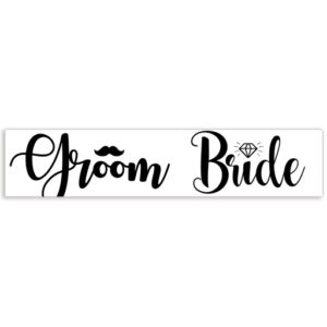 Πινακίδα αυτοκινήτου γάμου "Groom - Bride" (2 τεμ)