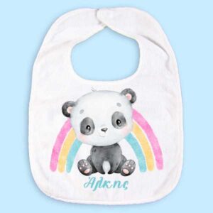 Σαλιάρα αρκουδάκι Panda Rainbow