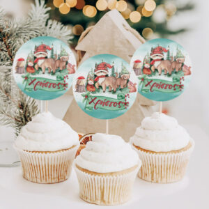 Topper Cupcake Χριστουγεννιάτικα - Woodland (6 τεμ)