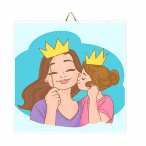 Ξύλινο Καδράκι "Princess & Queen"