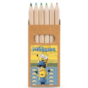 Ξυλομπογιές Minions σε κουτάκι κραφτ