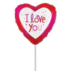 10” Mini Shape Μπαλόνι Καρδιά λευκό πλαίσιο I Love you