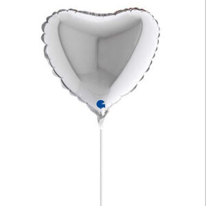 10" Mini Shape μπαλόνι Ασημί Καρδιά