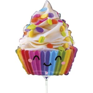 10" Mini Shape Μπαλόνι Χαμογελαστό Cupcake