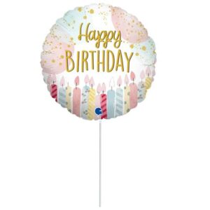 10" Mini Shape μπαλόνι Happy Birthday κεράκια