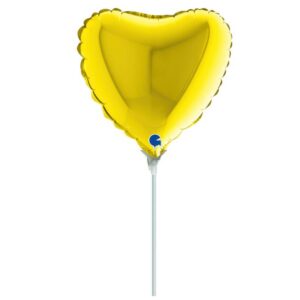 10" Mini Shape Μπαλόνι Κίτρινη Καρδιά