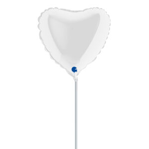 10" Mini Shape μπαλόνι Λευκή Καρδιά