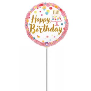 10" Mini Shape Μπαλόνι Pink Birthday