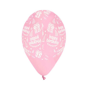 12" Μπαλόνι Happy Bday baby pink (25 τεμ)