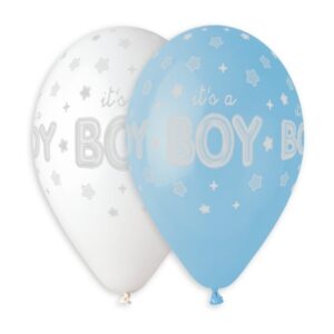 13" Μπαλόνι "It's a boy" ασημί αστέρια (25 τεμ)