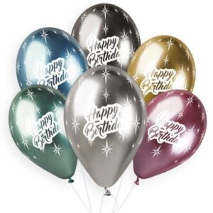 13" Μπαλόνια Happy Birthday shiny (25 τεμ)