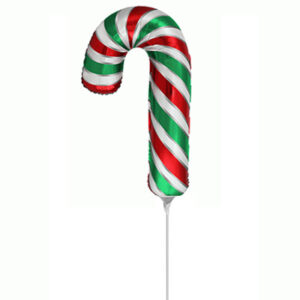 14" Mini Shape Μπαλόνι κόκκινο-πράσινο Candy Cane
