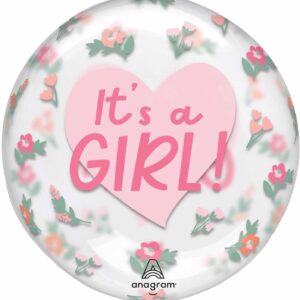 22"' Διάφανο Μπαλόνι ORBZ ''It's A Girl'' Φλοράλ