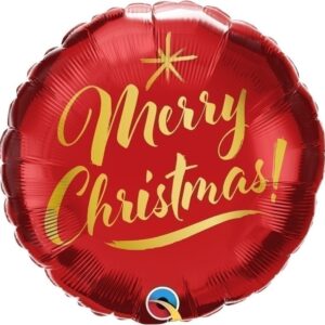 18'' Μπαλόνι Κόκκινο Merry Christmas Gold Script