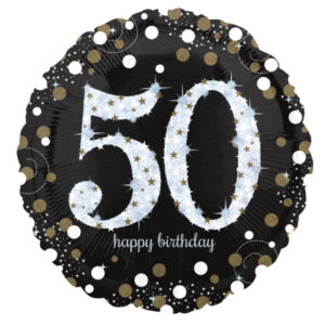 18" Μπαλόνι 50th Happy Birthday holographic