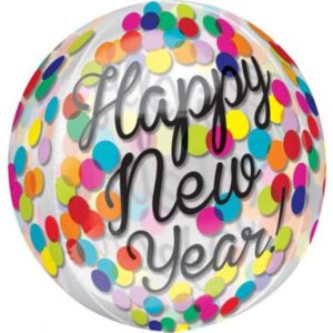 18" Μπαλόνι "Happy New Year" κομφετί ORBZ