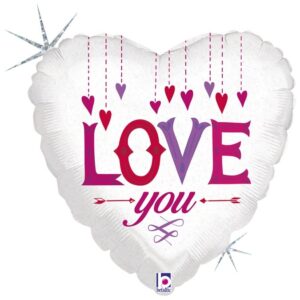 18" Μπαλόνι αγάπης Κρεμαστές Καρδιές "Love You