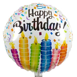 18" Μπαλόνι Happy Birthday Κεράκια