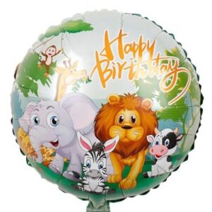 18" Μπαλόνι Happy Birthday Ζώα της Ζούγκλας