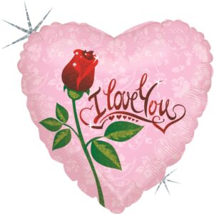 18" Μπαλόνι Καρδιά I love you - Τριαντάφυλλο