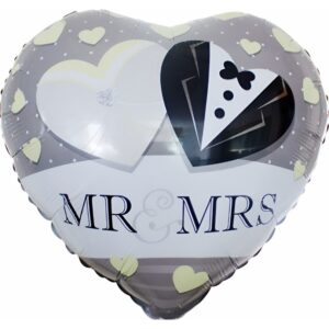 18″ Μπαλόνι Καρδιά Mr and Mrs