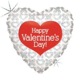 18" Μπαλόνι Καρδιά Valentine's Day Holographic