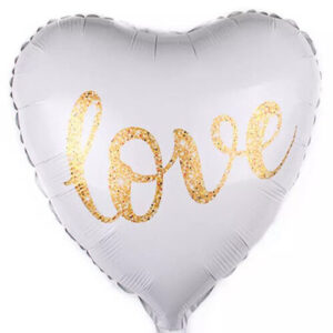 18" Μπαλόνι λευκή καρδιά Love