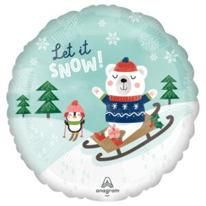 18″ Μπαλόνι Let it Snow - Πολικό Αρκουδάκι