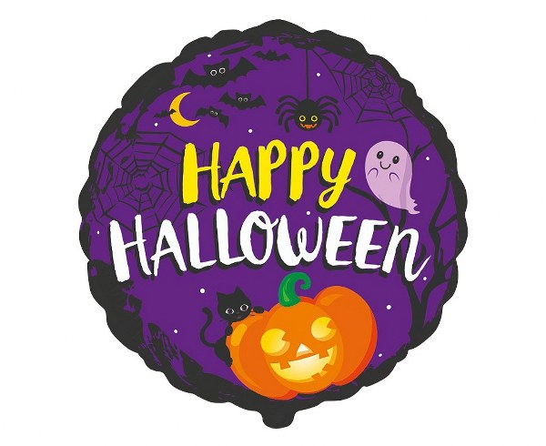 18" Μπαλόνι μoβ Happy Halloween