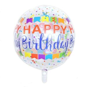 22" Μπαλόνι Διάφανο Happy Birthday Banner 4D