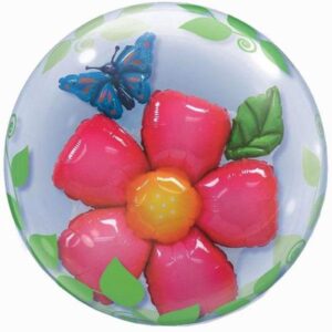 24" Μπαλόνι Διπλό Bubble Λουλούδι