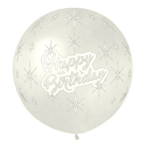31" Μπαλόνι Τυπωμένο Happy Birthday με αστέρια