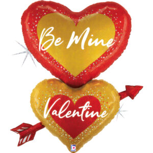 33" Μπαλόνι καρδιές με βέλος 'Be Mine Valentine'