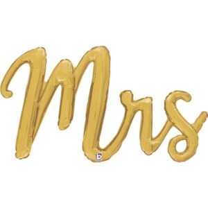 40" Χρυσό Μπαλόνι γάμου φράση Mrs