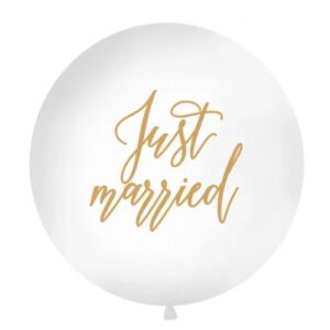 40" Τεράστιο Μπαλόνι Just Married λευκό