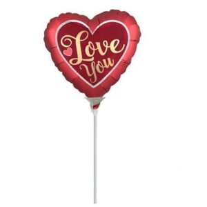 9" Mini Shape Μπαλόνι Καρδιά Χρυσό 'Love You'
