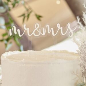 Ακρυλικό topper γαμήλιας τούρτας Mr & Mrs