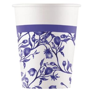 Χάρτινα Ποτήρια Blue Porcelain (8 τεμ)
