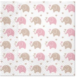Χαρτοπετσέτες Baby Elephant ροζ (20 τεμ)