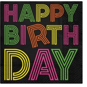 Χαρτοπετσέτες Happy Birthday Neons (20 τεμ)