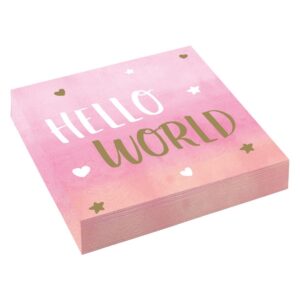 Χαρτοπετσέτες Hello World ροζ (16 τεμ)