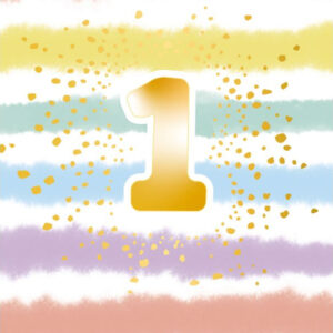 Χαρτοπετσέτες φαγητού 1st Birthday - Rainbow (16 τεμ)